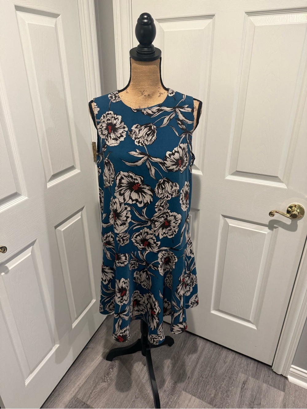 cooper & ella Teal Floral Midi Dress